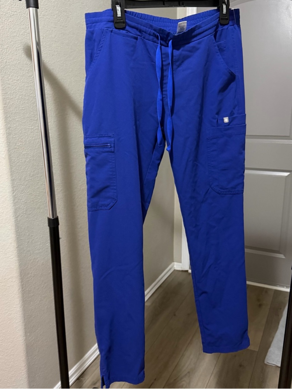 Figs Women's Royal Blue Drawstring Cargo Scrub Pants